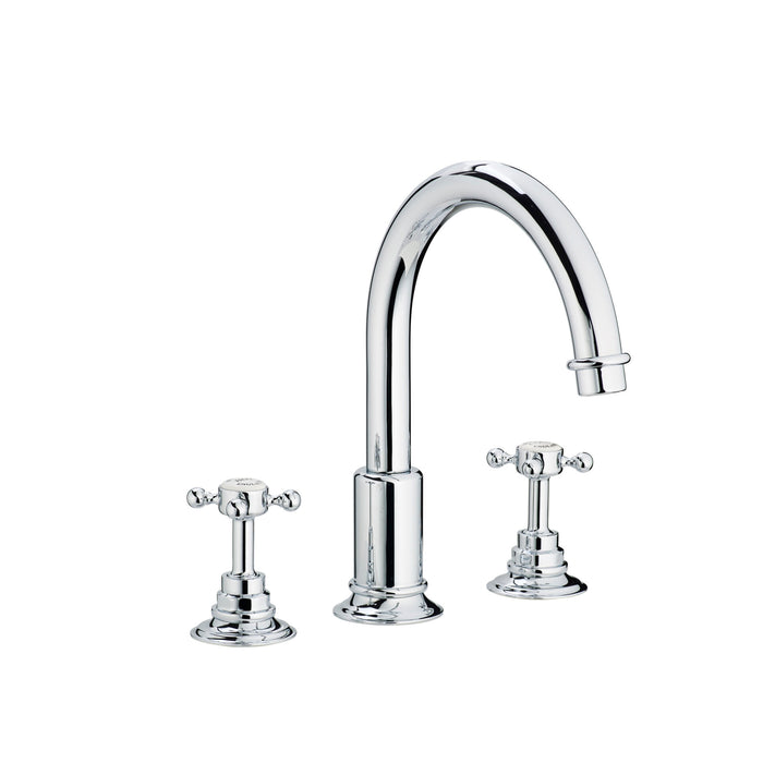 Swadling Invincible Swan Neck Mounted Basin Mixer - Crosshead - 7910