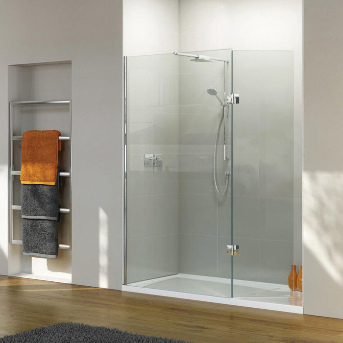 Matki - Boutique Wet Room Single Panel with Fixed Return Panel RH- Integrated TRAY - NWSR1290RH