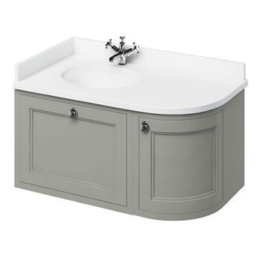 Curved deals vanity unit